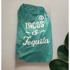 Dog T-Shirt • Tacos & Tequila Blue Turquoise • Size Large Runs Small• New W/Tag